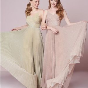 Christina Wu 22948 Pleated Bridesmaid Dress Grey